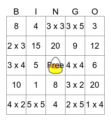 Candy Corn Bingo Card