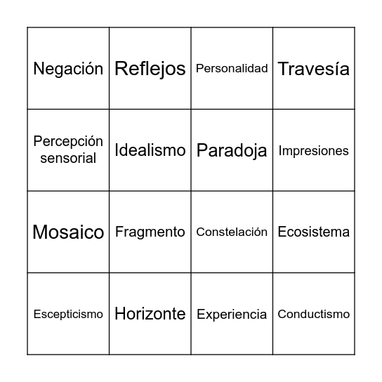 Aportes de filósofos empiristas al debate Bingo Card