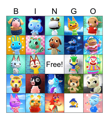 Animal Crossing Bingo Card