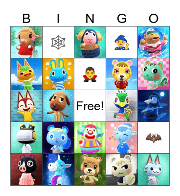 Animal Crossing Bingo Card