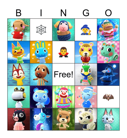 Animal Crossing Bingo Card