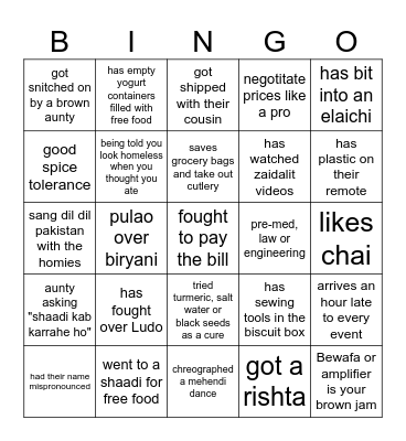 Find someone who Bingo Card
