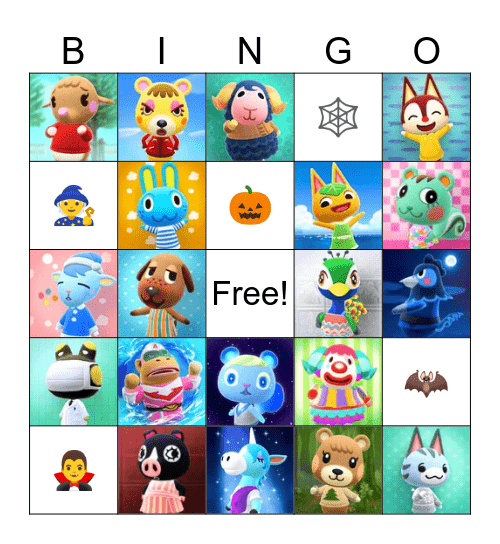 Animal Crossing Bingo Card