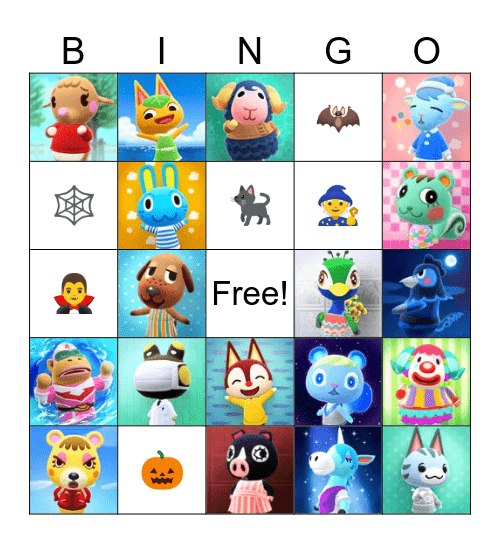 Animal Crossing Bingo Card
