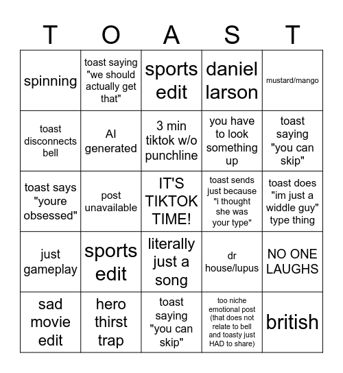 TIKTOK TIME BINGO Card