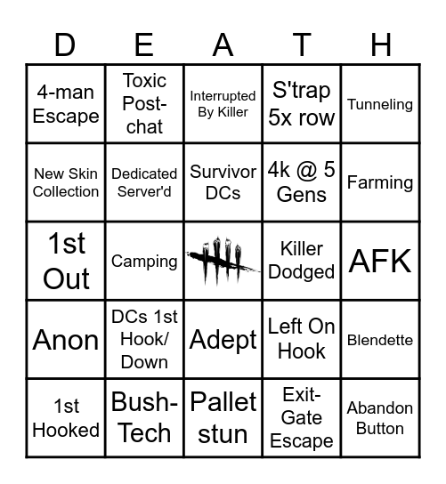 DBD Survivor Bingo 💀 Bingo Card