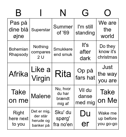 Sofie - 40 år Bingo Card