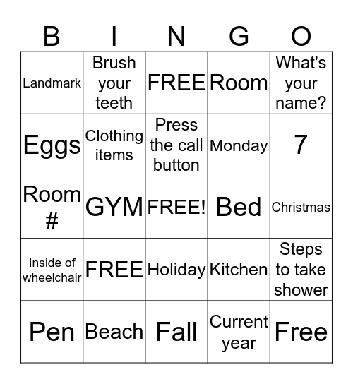 Speech BINGO Card
