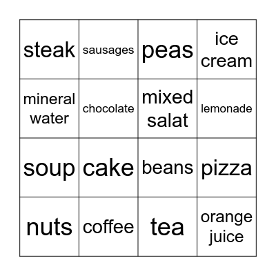 Do you like ... ? Yes I do. / No I don't. Bingo Card
