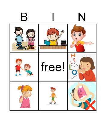 Classroom rules Bingo Card