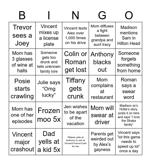 Hilton Head Bingo Card
