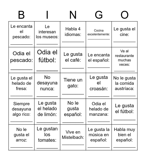 BINGO Card
