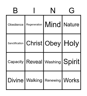 Walking by the Spirit Bingo Card