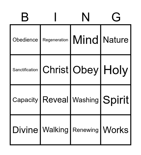Walking by the Spirit Bingo Card
