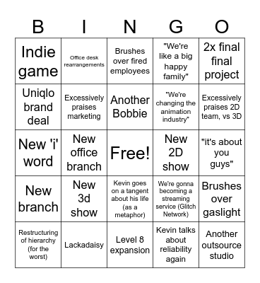 CEO pres Bingo Card
