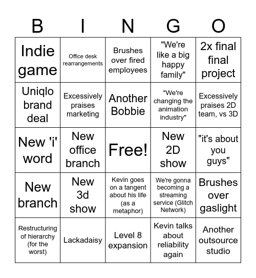 CEO pres Bingo Card
