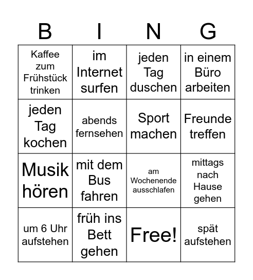 Machst du das? Bingo Card