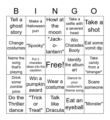 Halloween Party BINGO Card