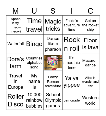 The 2020 kids volume 1 Bingo Card