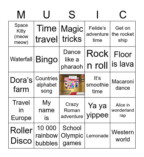 The 2020 kids volume 1 Bingo Card