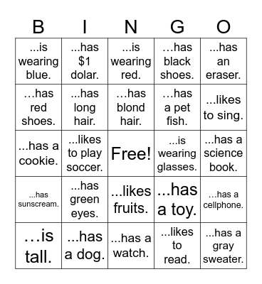 Find someone who... Bingo Card