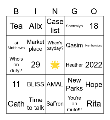 🌟 STAR BINGO 🌟 Bingo Card