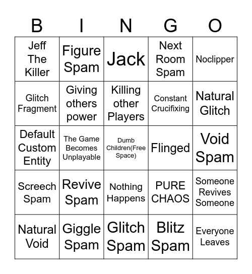 DOORS ADMIN PANEL BINGO Card