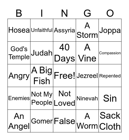THE PROPHETS Bingo Card