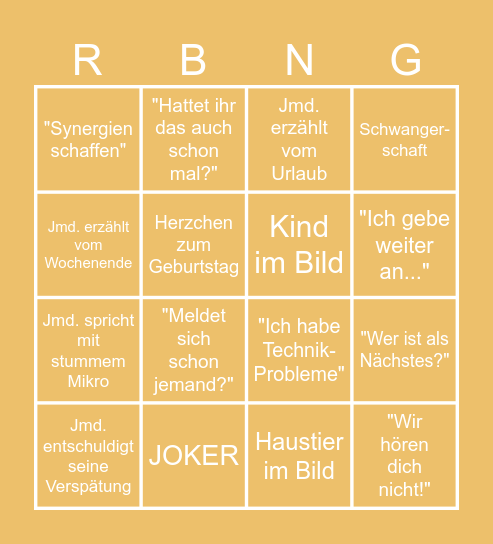 MONTAGSSITZPUNKT- BINGO Card