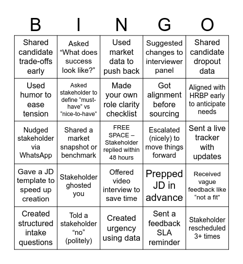 Been There Done that Bingo Card