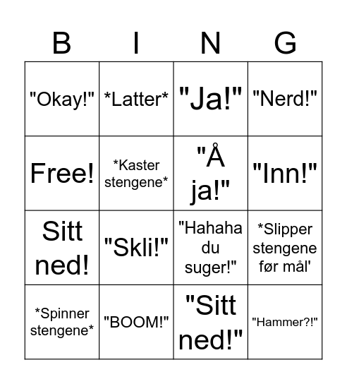 Foosbingo Card