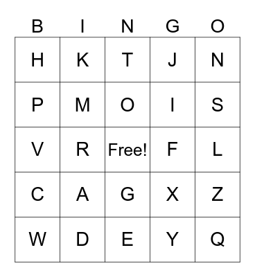 ABC-bingo! Bingo Card