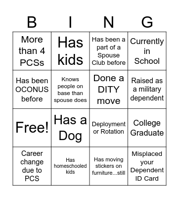 HCSC BOG Bingo Card