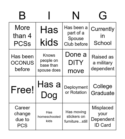 HCSC BOG Bingo Card