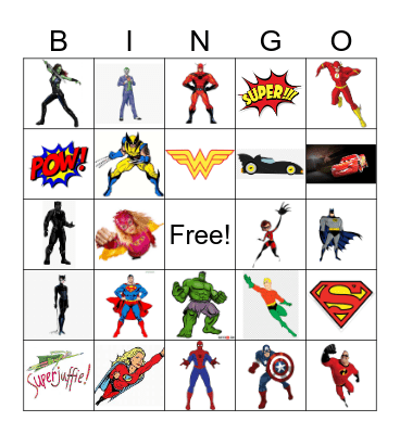 SUPERHERO BINGO Card