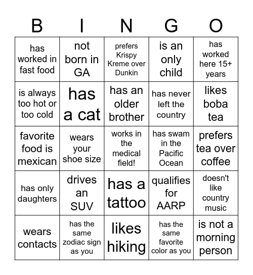 How well dry you know your coworker? Who.... Bingo Card