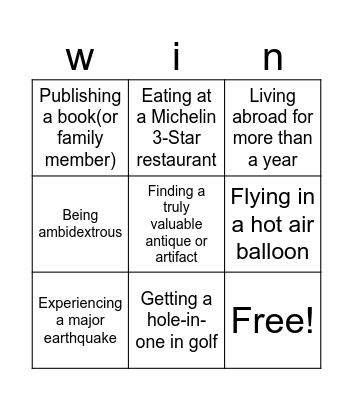 Workplace Bingo Card