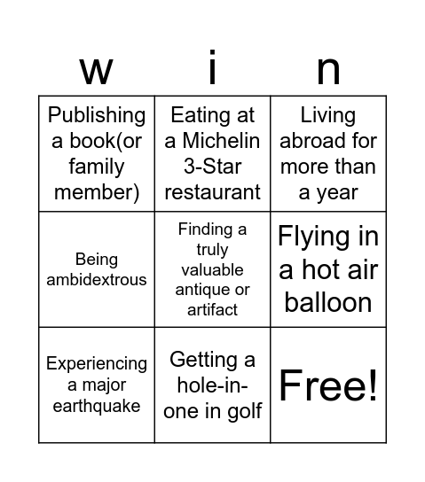 Workplace Bingo Card