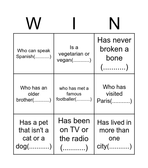 WORKPLACE BINGO Card