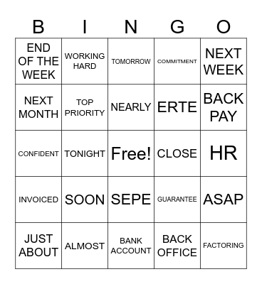 BULLSHIT BINGO Card