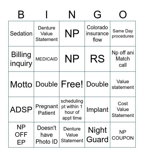 Refresher Bingo Card
