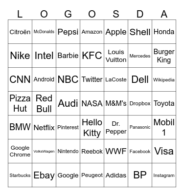 Draw Logos Bingo Card