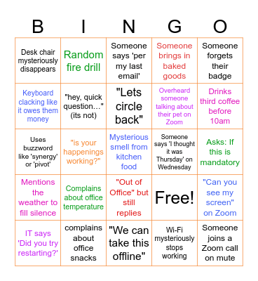 Office Bingo Card