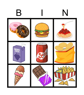 Food Bingo Card
