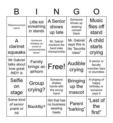 Graduation Bingo 2025 Bingo Card