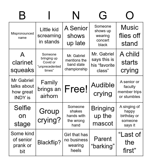 Graduation Bingo 2025 Bingo Card