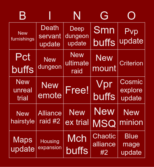 7.3 PLL Bingo Card