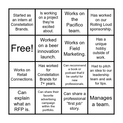 Find someone who... Bingo Card