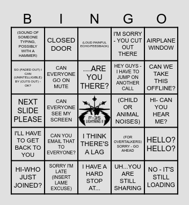 Conference Call Bingo Card