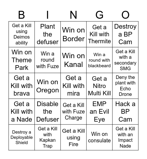 Siege X // 16.7. - 22.7. Bingo Card